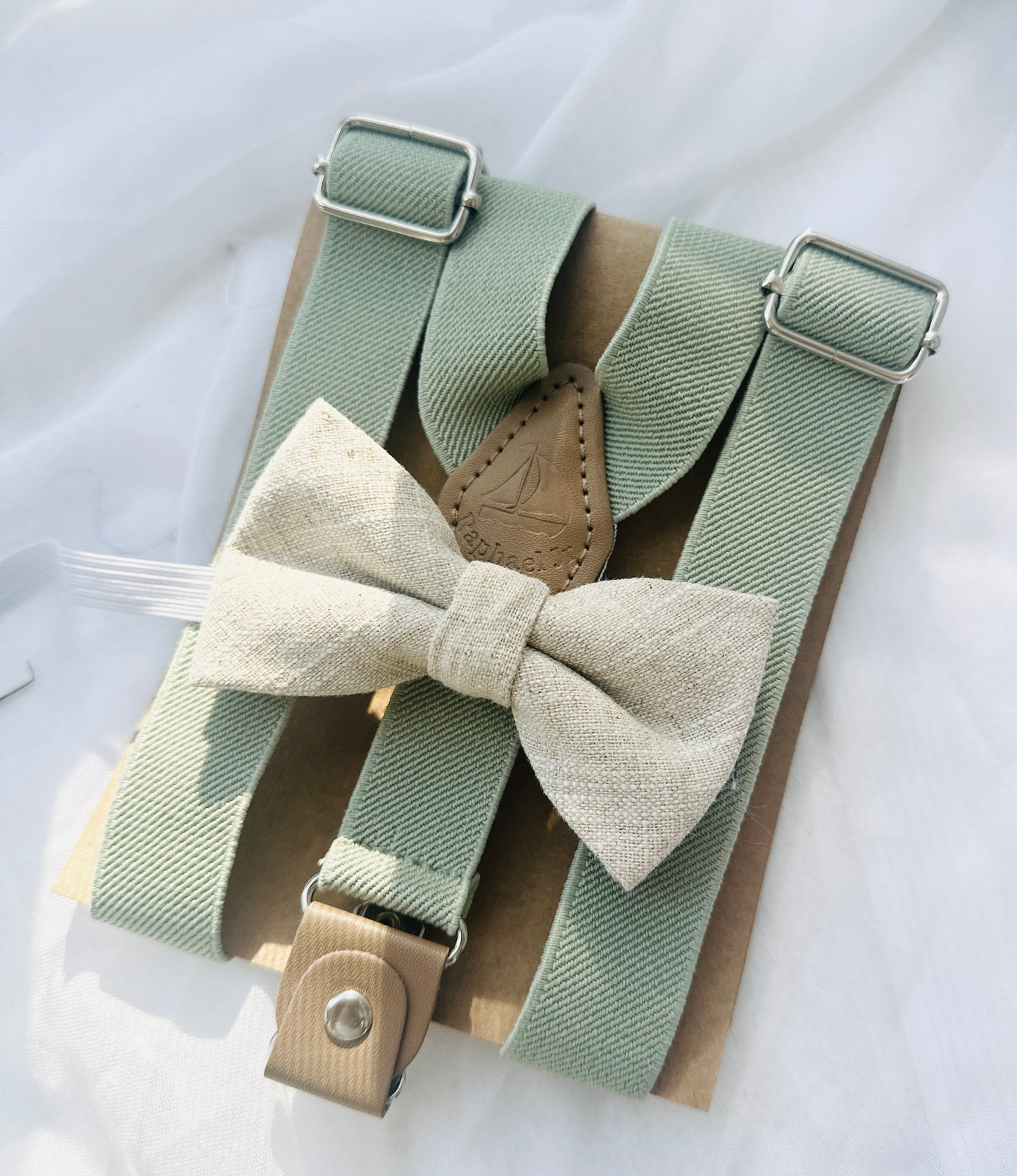 Baby and toddler bow ties and suspenders set