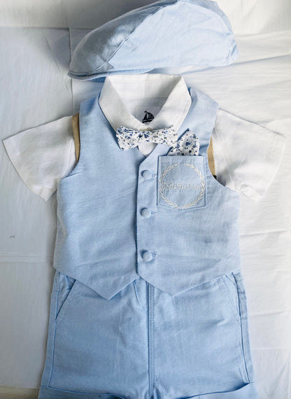 Blue chambray cotton cap
