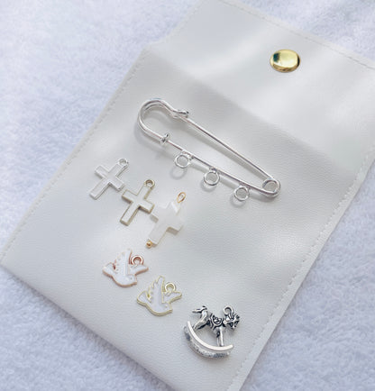Baby Baptism keepsake Pin silver plated Brooch