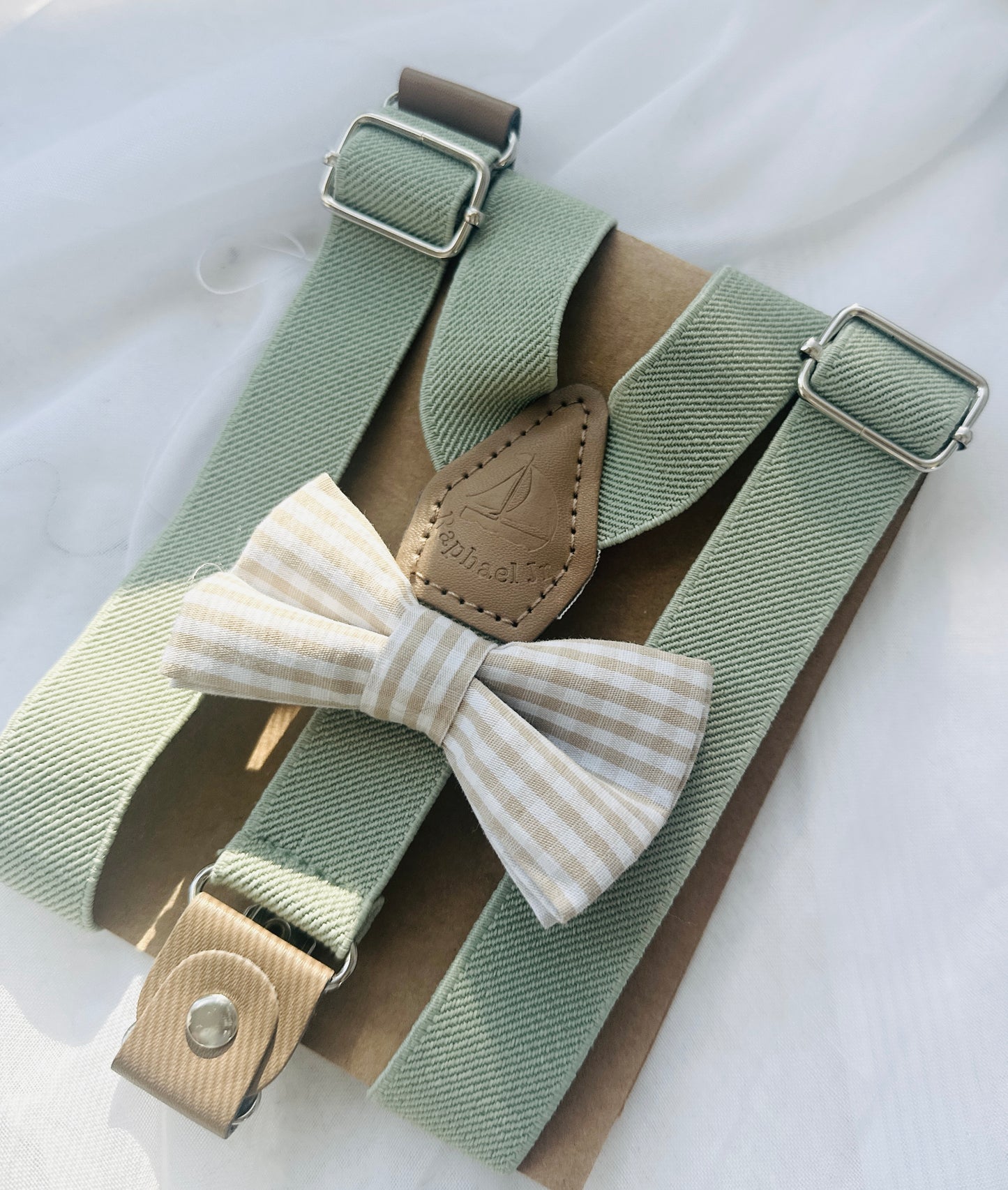 Baby and toddler bow ties and suspenders set