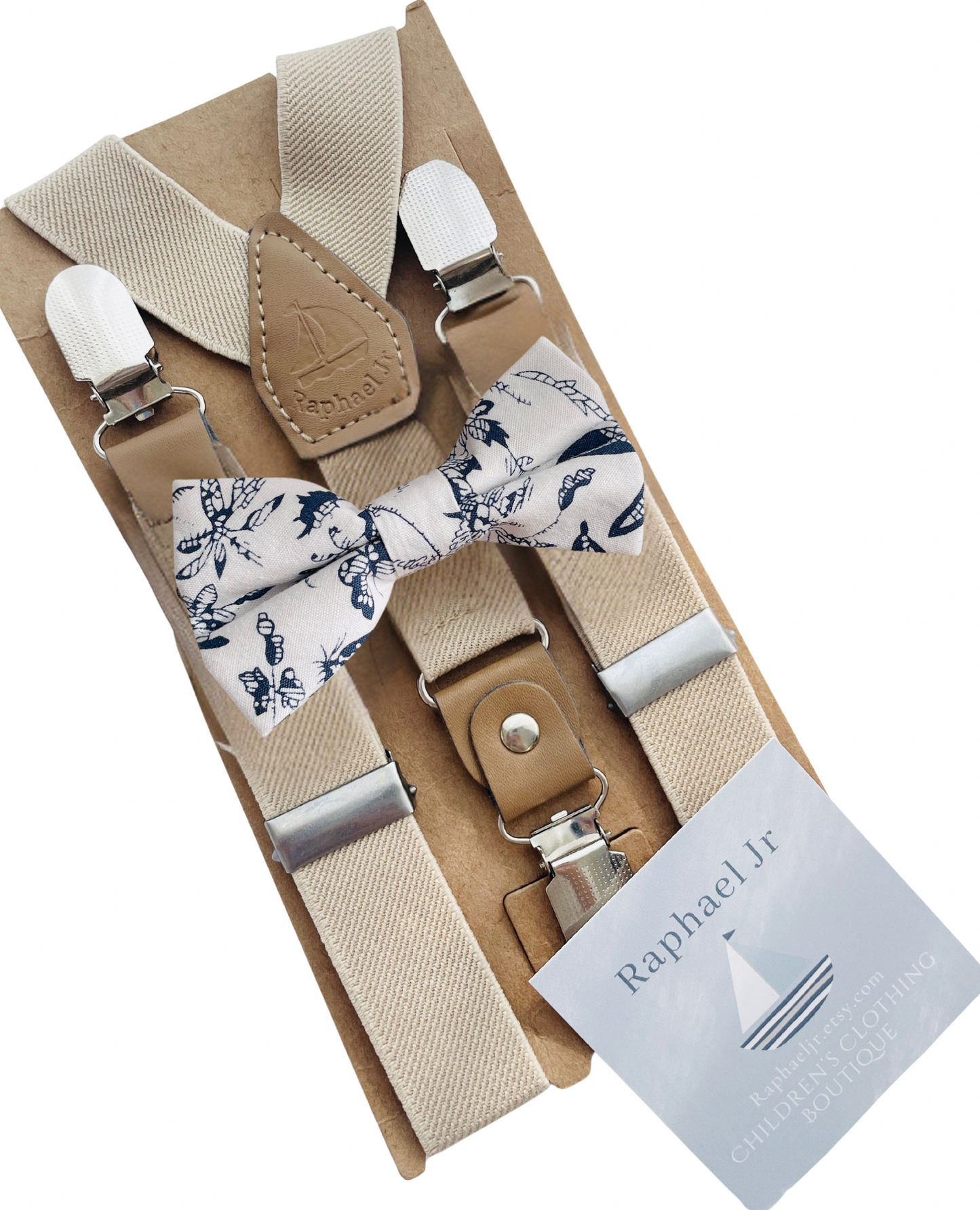 Baby and toddler bow ties and suspenders set