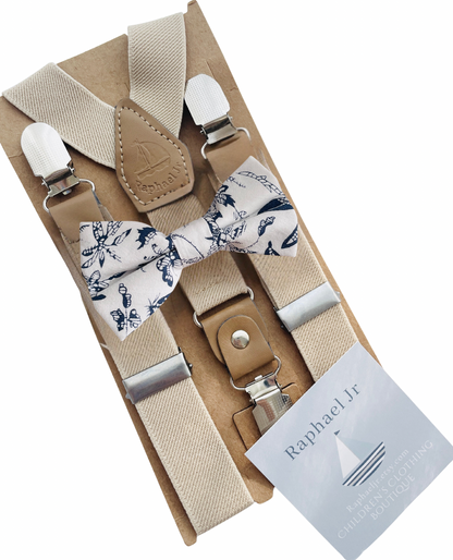 Baby and toddler bow ties and suspenders set