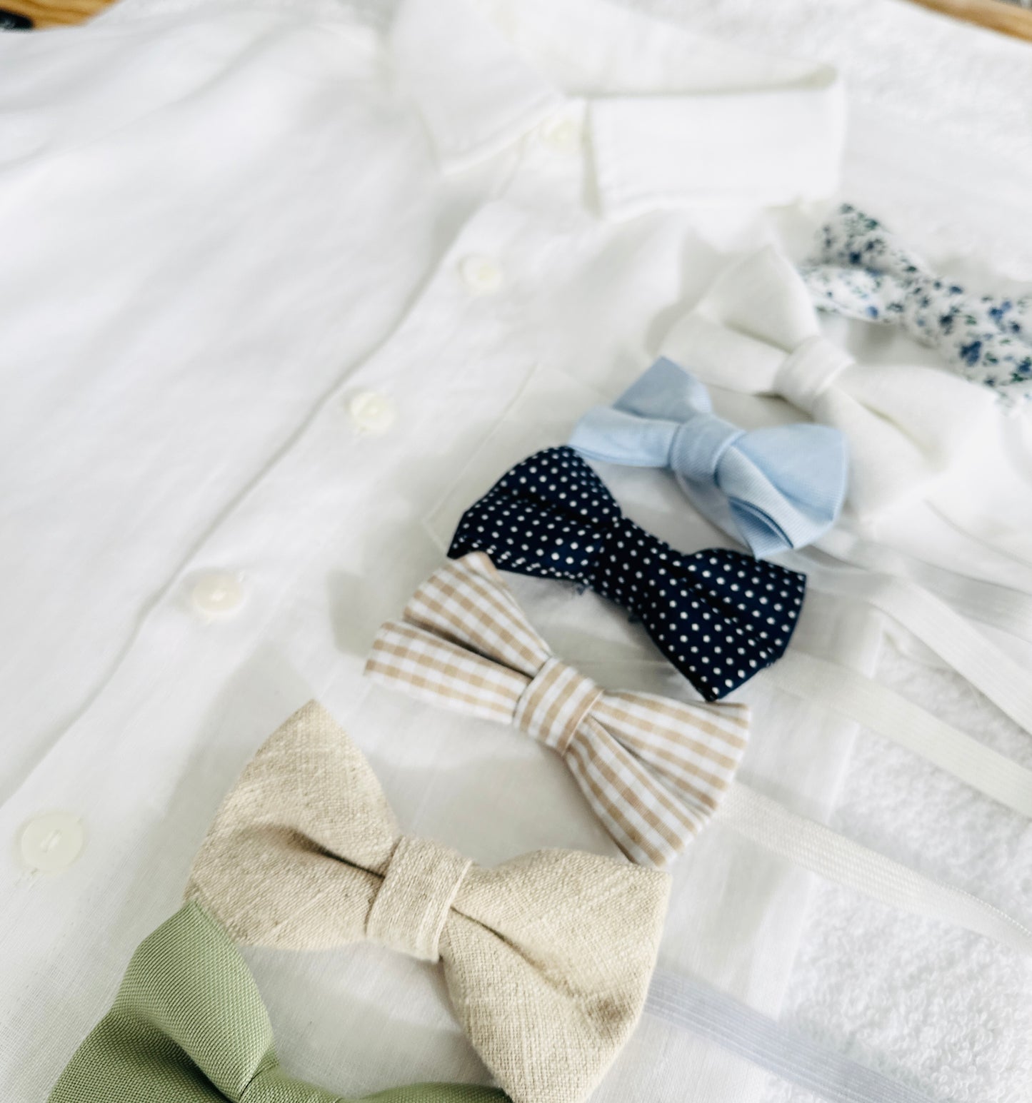 Baby and children's Pure linen white short sleeved shirt