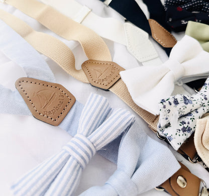 Boys White linen Baptism blazer jacket with optional embroidery