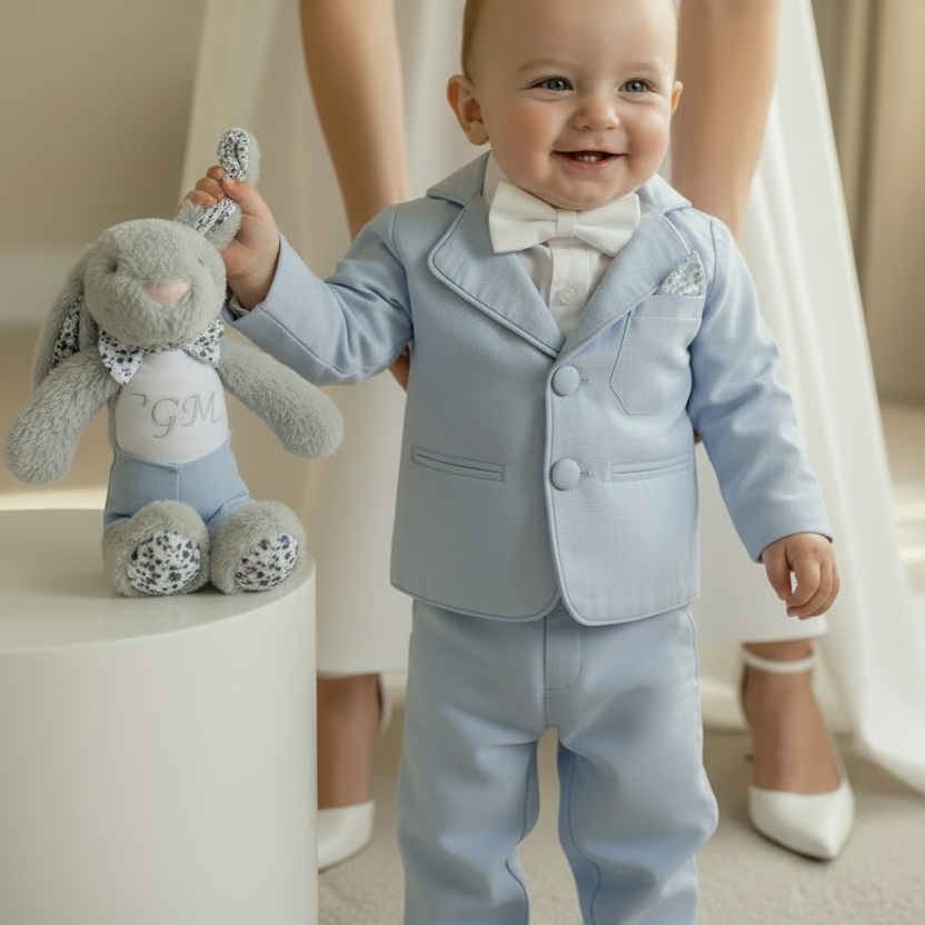 Pale Blue chambray cotton blazer jacket