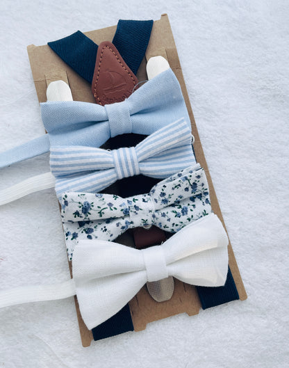 Baby and toddler bow ties and suspenders set