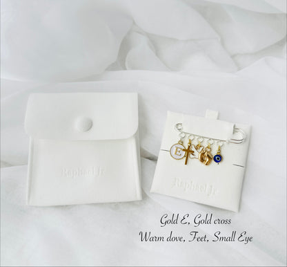 Baby Baptism keepsake Pin silver plated Brooch