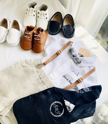 Baby and toddlers brown tan Leather oxford shoes