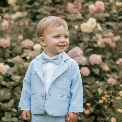 Pale Blue chambray cotton blazer jacket