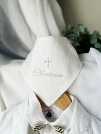 Embroidered Baptism and Christening bath towel