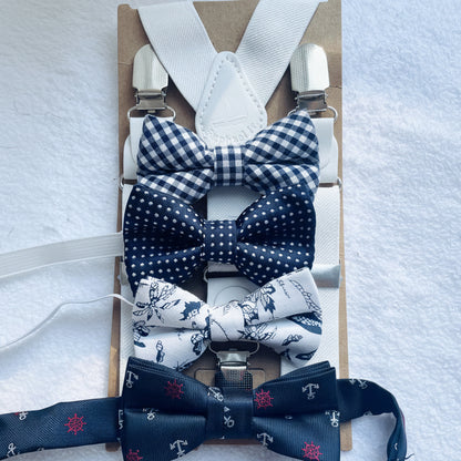 Baby and toddler bow ties and suspenders set
