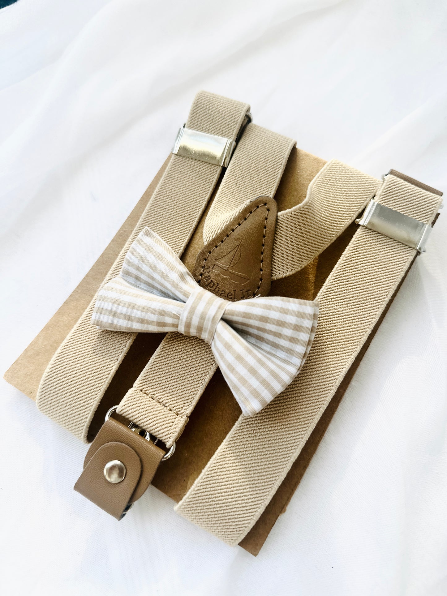 Baby and toddler bow ties and suspenders set