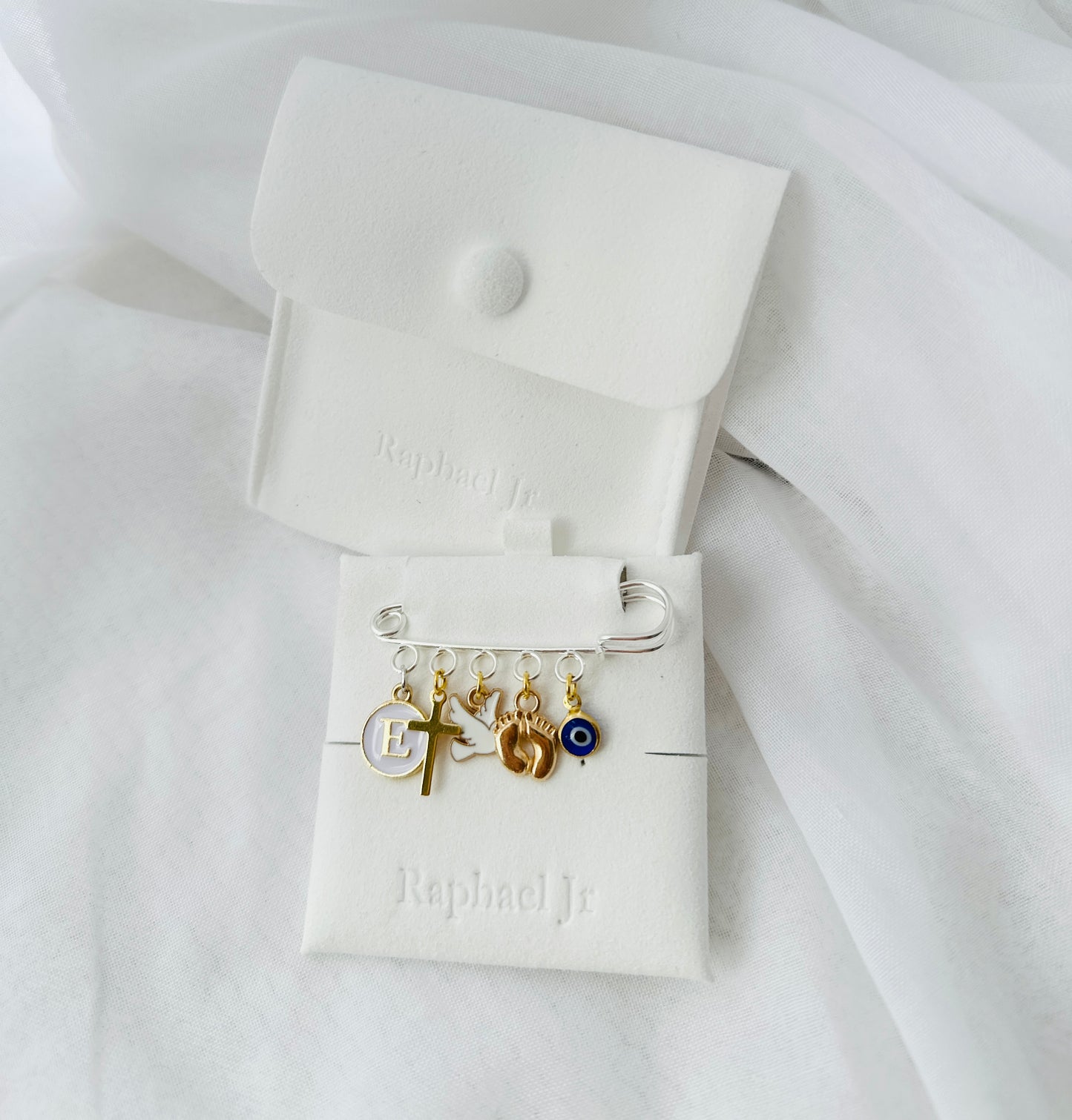 Baby Baptism keepsake Pin silver plated Brooch