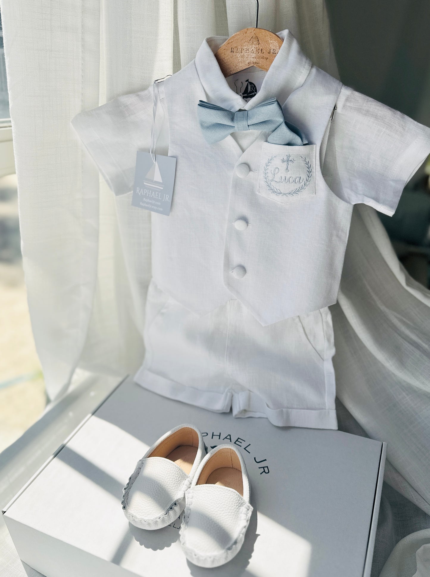 White linen vest waistcoat