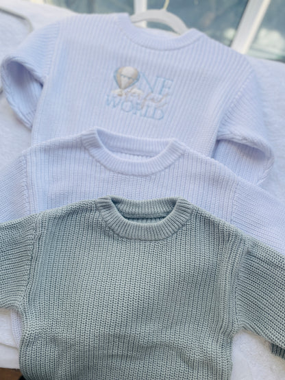 Baby first birthday whale teddy safari balloon sweater jumper with embroidery of your choice