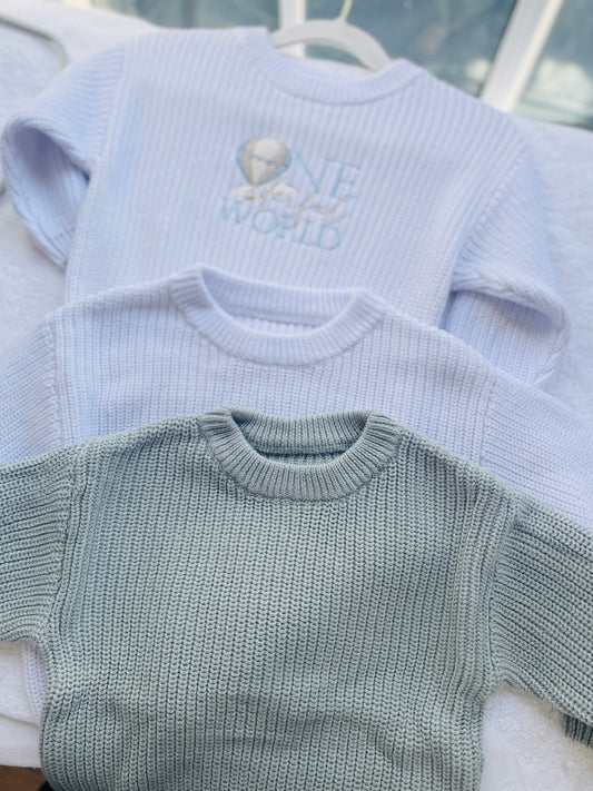 Baby first birthday whale teddy safari balloon sweater jumper with embroidery of your choice