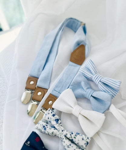 Baby and toddler bow ties and suspenders set