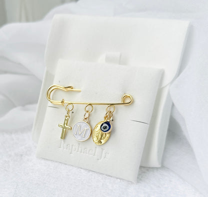 Baby Baptism keepsake Pin silver plated Brooch