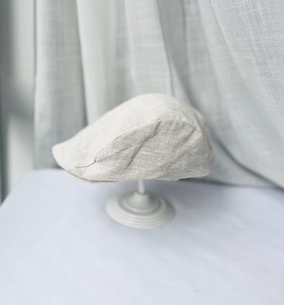 White and beige linen Baptism and Wedding Outfit with vest, shirt, shorts, suspenders and bow tie
