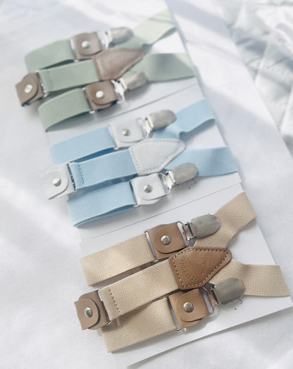 Baby and Toddler Boys beige natural pure linen pants with optional suspenders