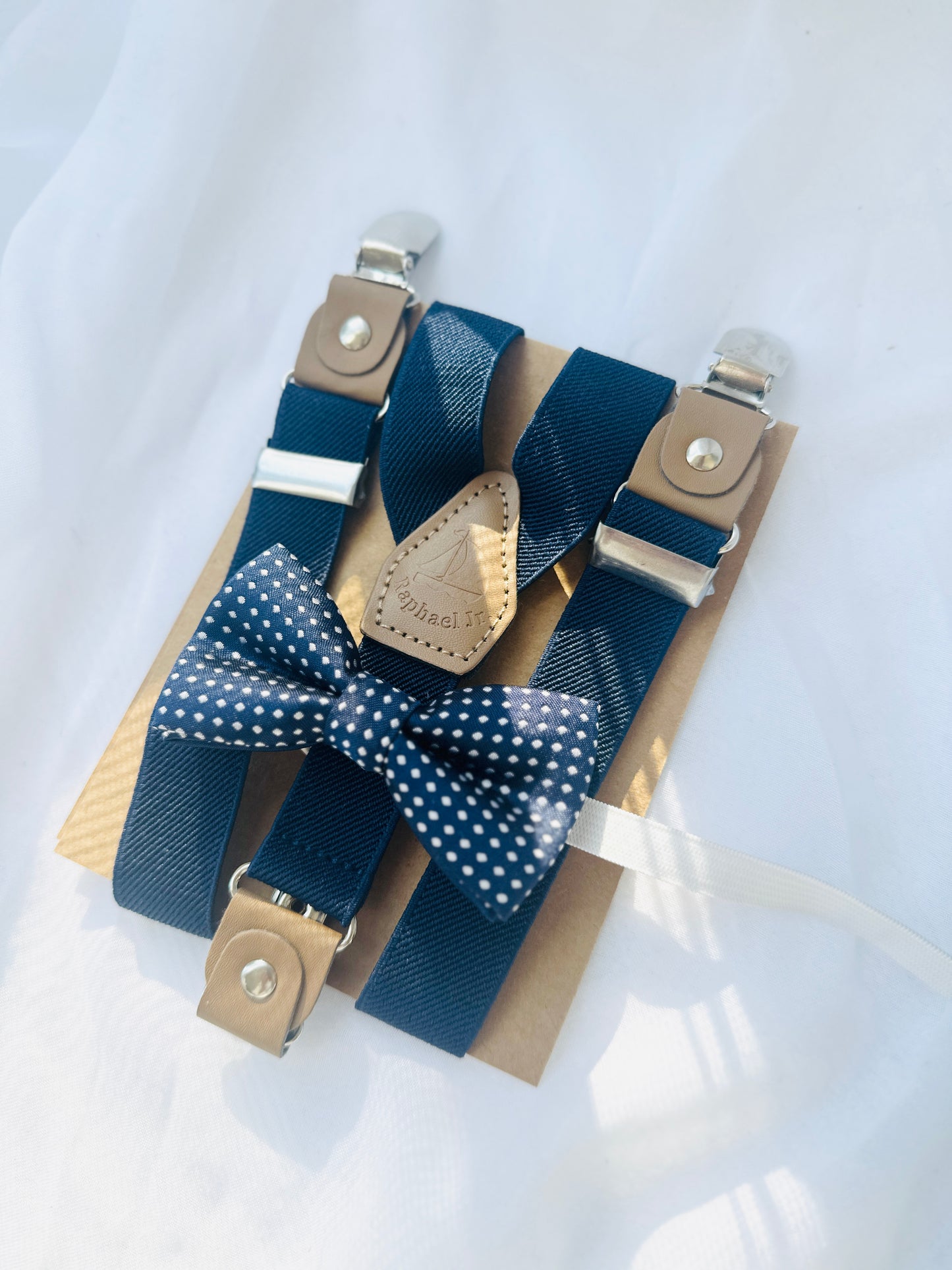 Baby and toddler bow ties and suspenders set
