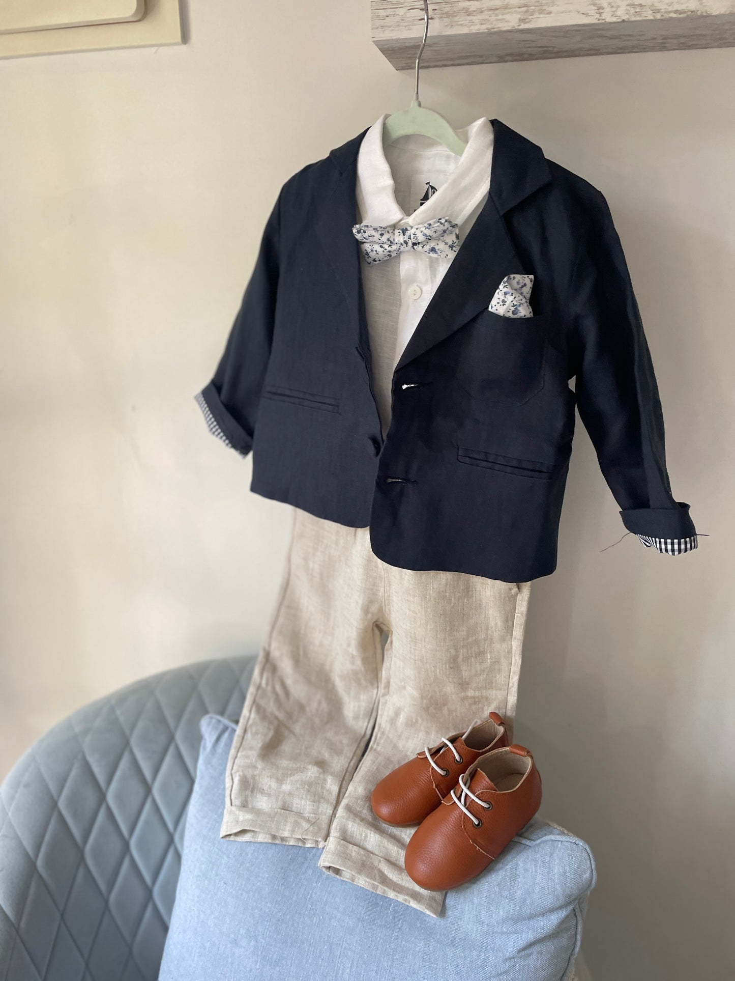 Baby and toddlers brown tan Leather oxford shoes