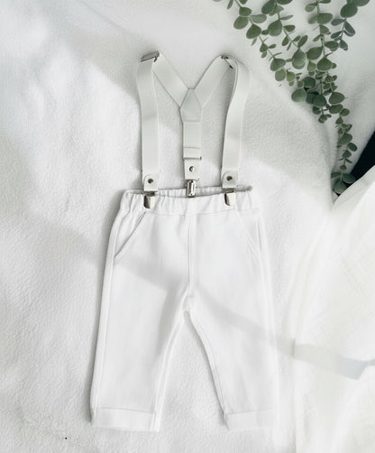 Boys white pure linen pants
