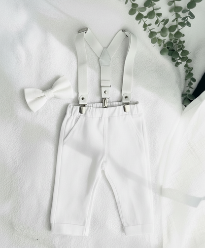 Boys white pure linen pants