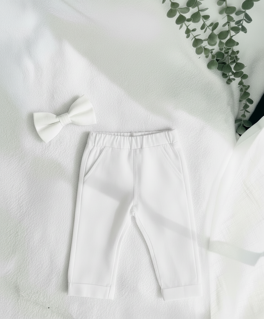 Boys white pure linen pants