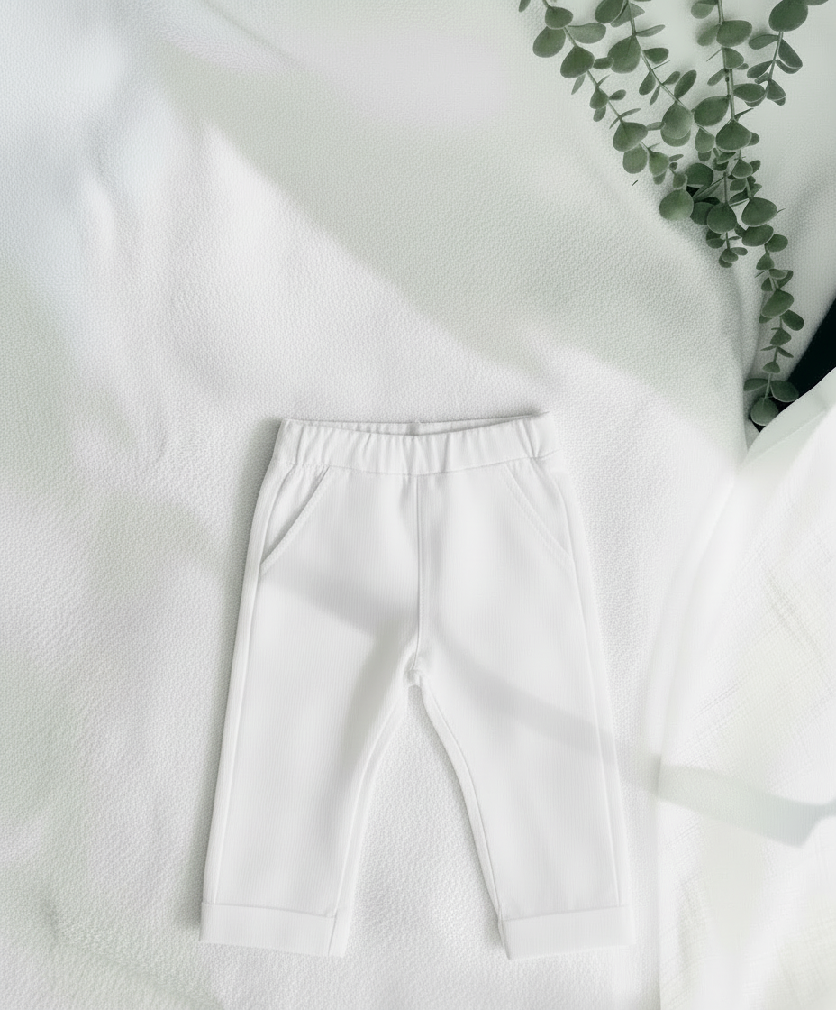 Boys white pure linen pants