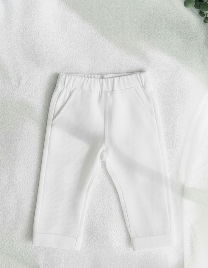 Boys white pure linen pants