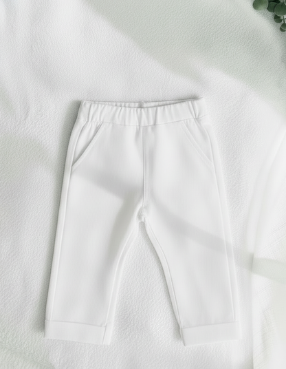 Boys white pure linen pants