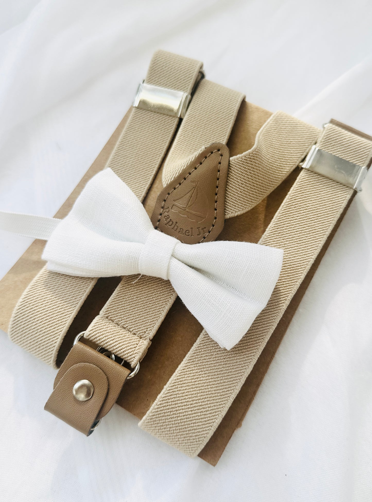 Baby and toddler bow ties and suspenders set