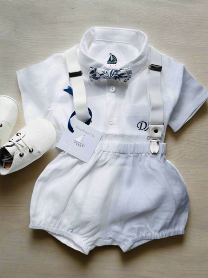 white pure linen bloomers