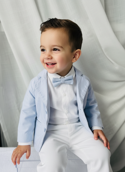 Boys white pure linen pants