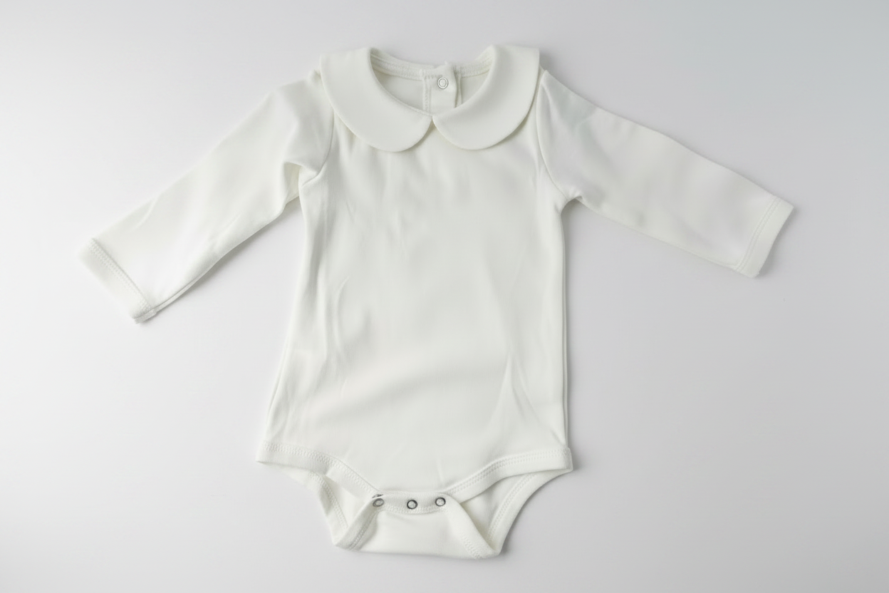 Long Sleeve Round Collar Cotton Onesie Bodysuit