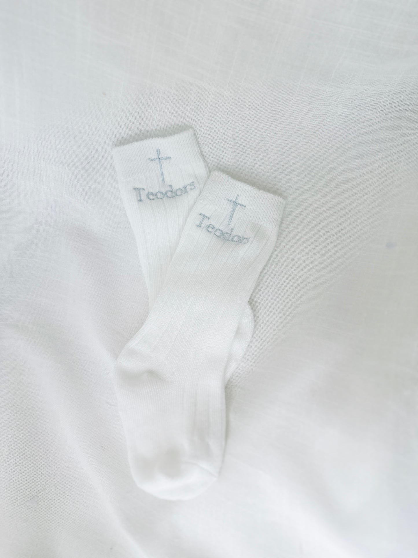 Baby and toddlers long white christening socks