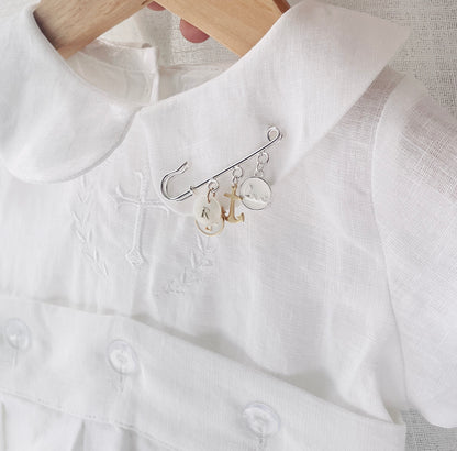 Baby Baptism keepsake Pin silver plated Brooch