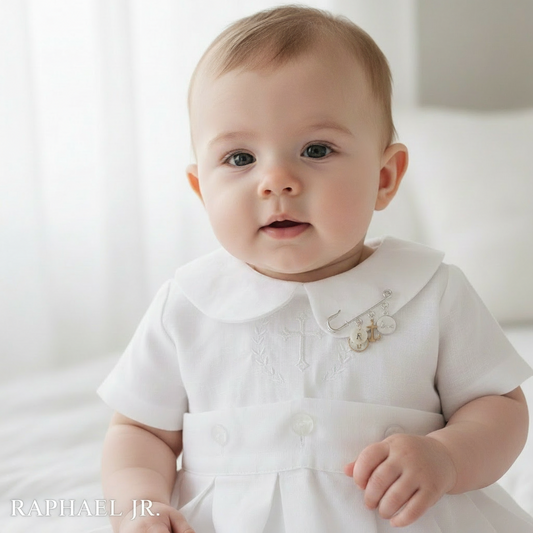 Baby Baptism keepsake Pin silver plated Brooch