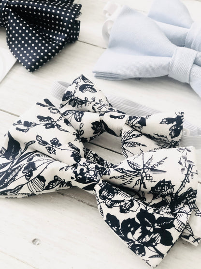 Childrens and Adults matching bow ties and suspenders sets