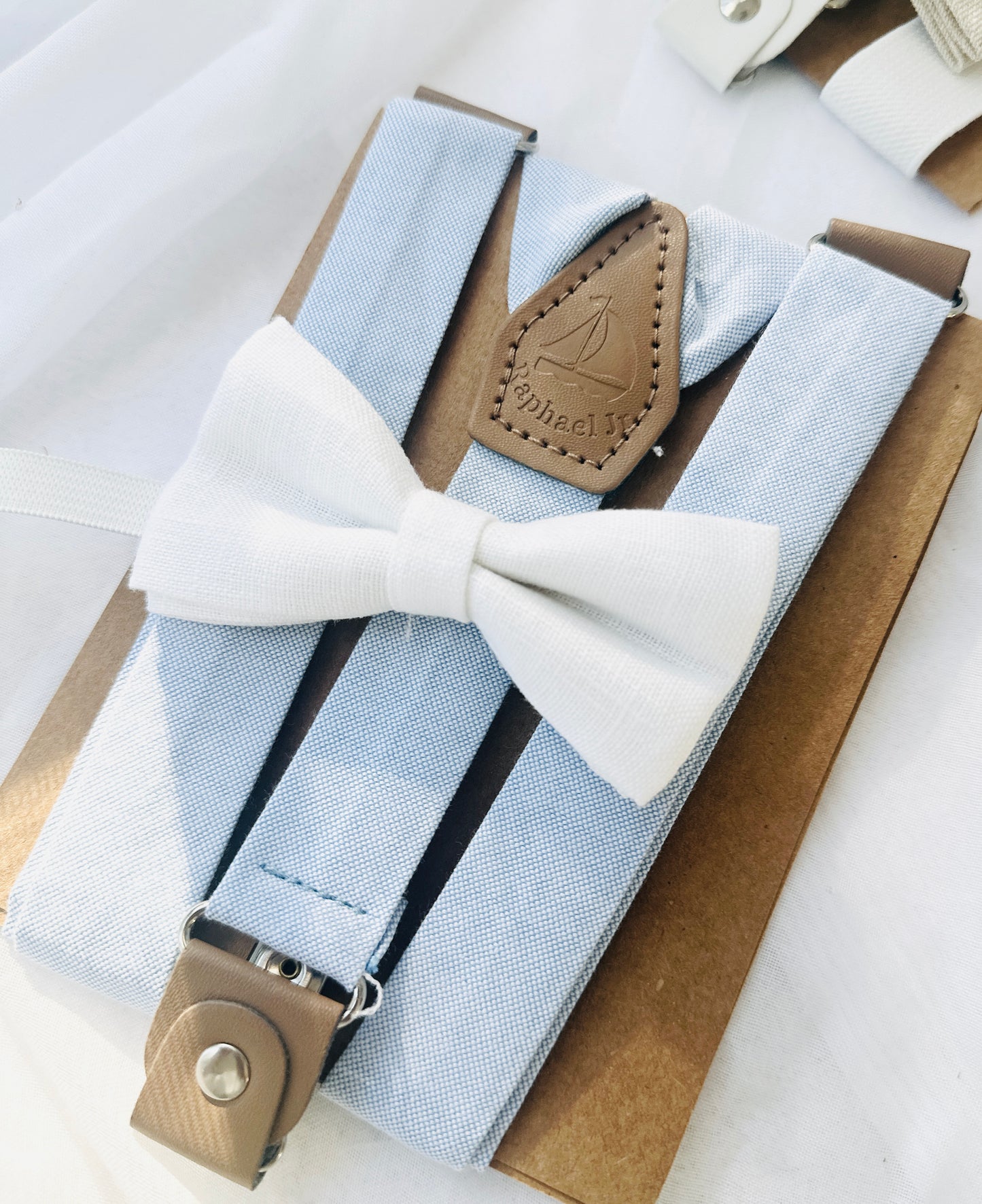 Baby and toddler bow ties and suspenders set