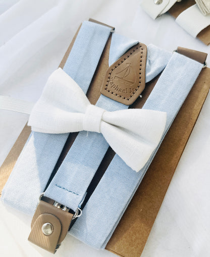 Baby and toddler bow ties and suspenders set