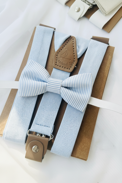 Baby and toddler bow ties and suspenders set