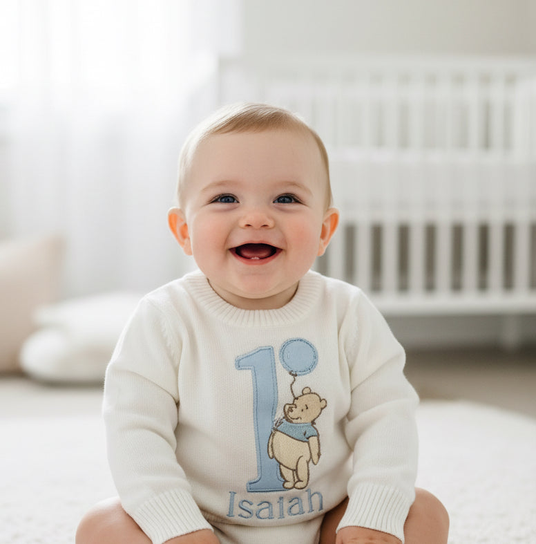 White cotton sweater with optional embroidery