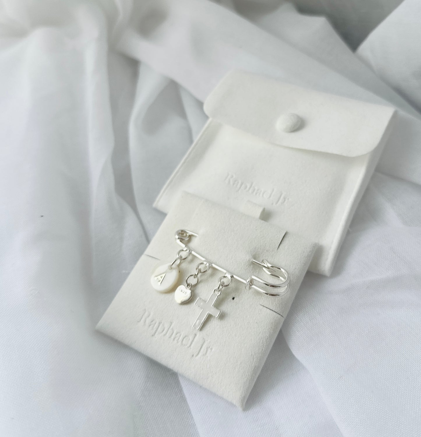 Baby Baptism keepsake Pin silver plated Brooch