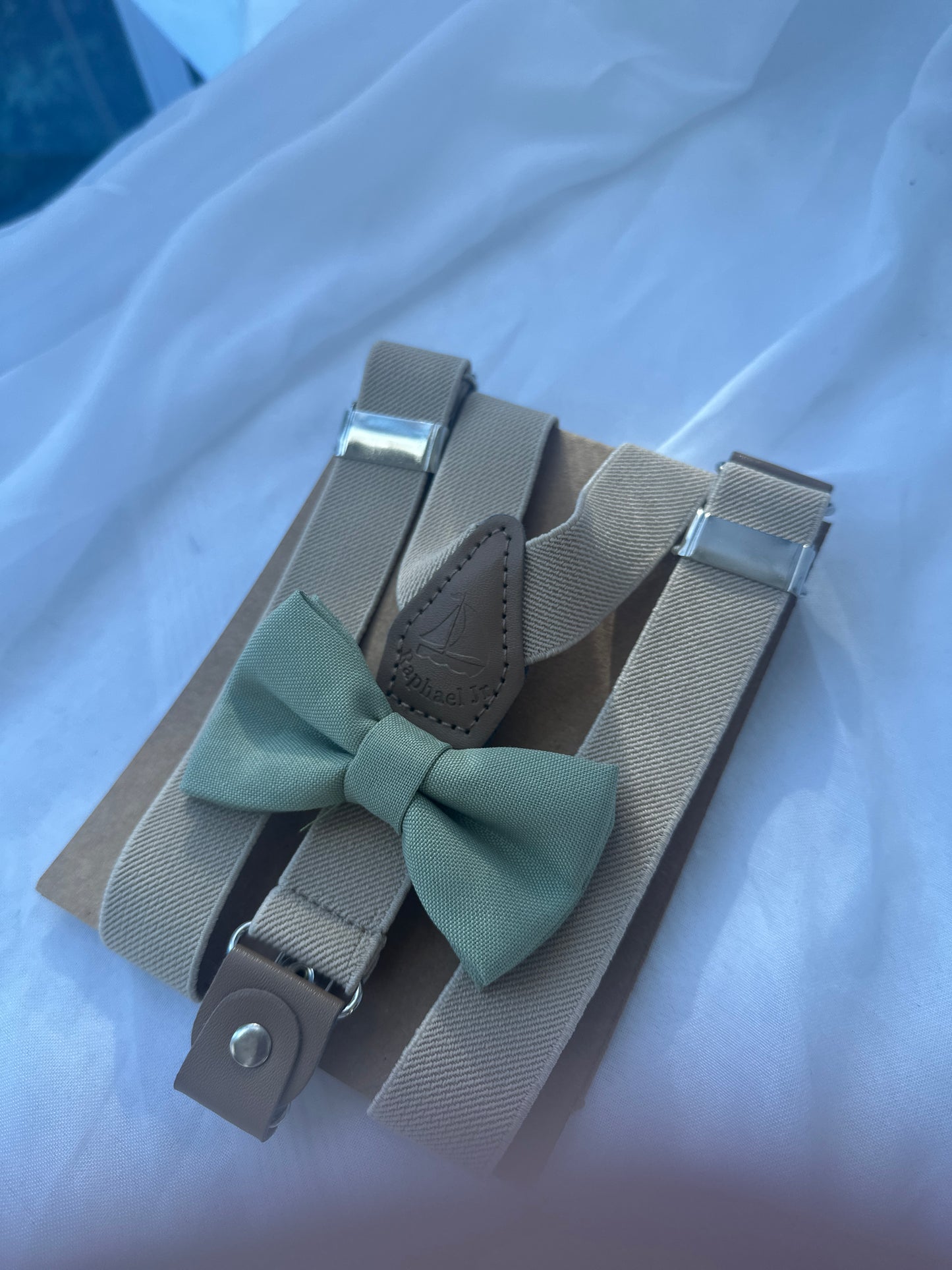 Baby and toddler bow ties and suspenders set