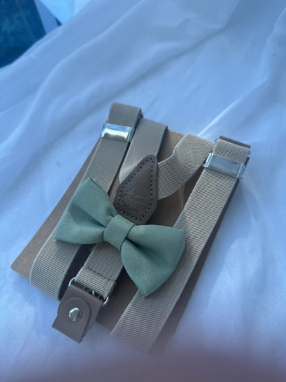 Baby and toddler bow ties and suspenders set