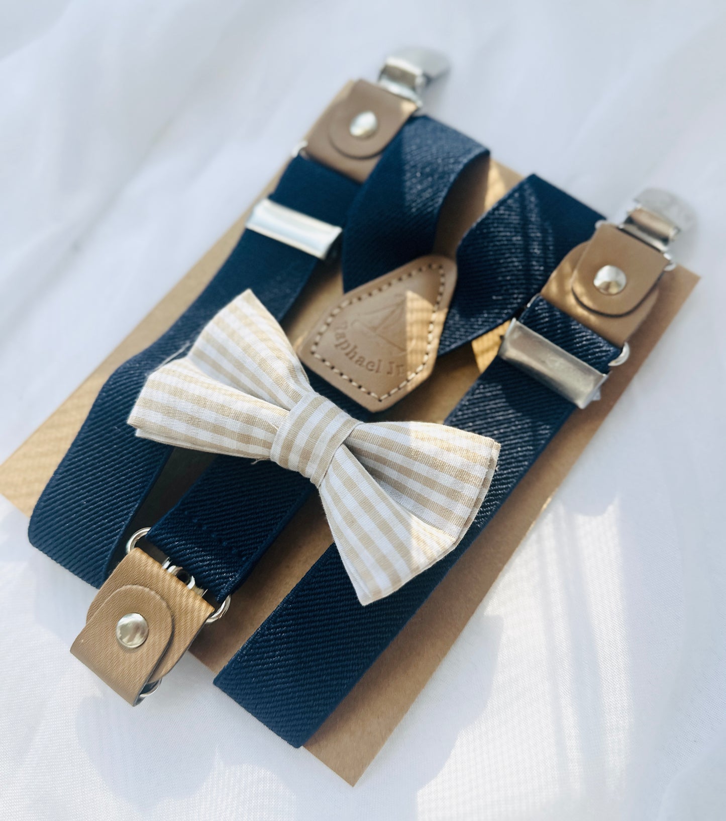 Baby and toddler bow ties and suspenders set