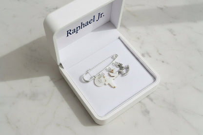 Baby Baptism keepsake Pin silver plated Brooch