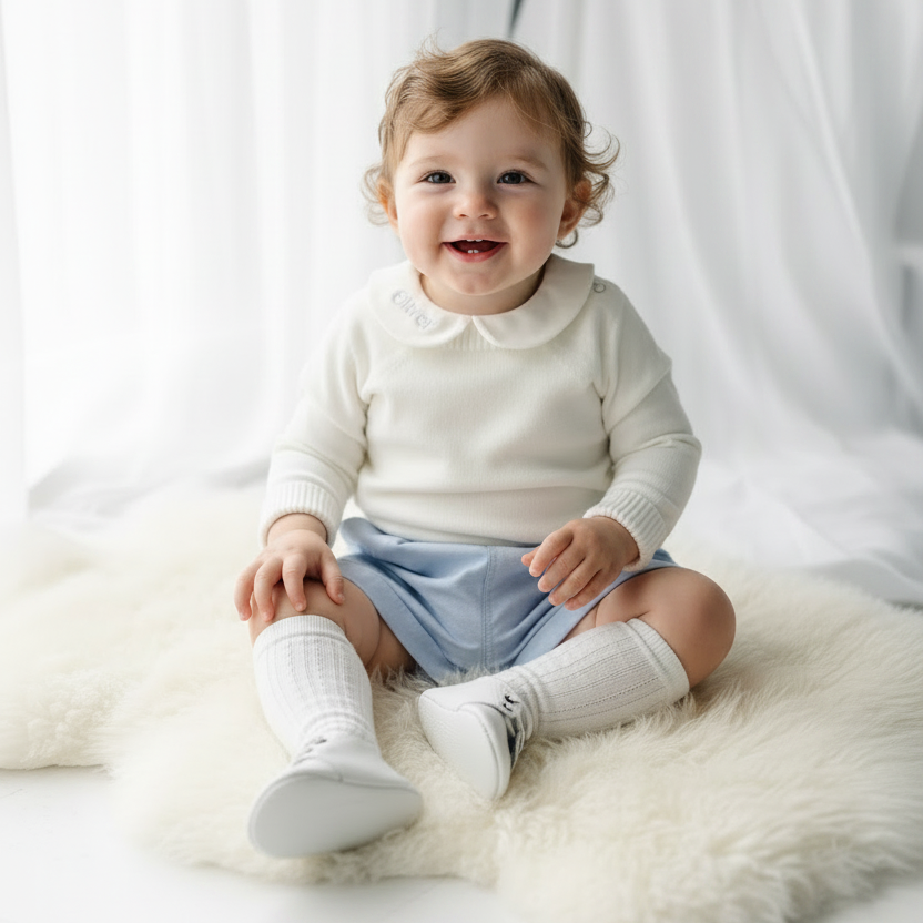 Long Sleeve Round Collar Cotton Onesie Bodysuit